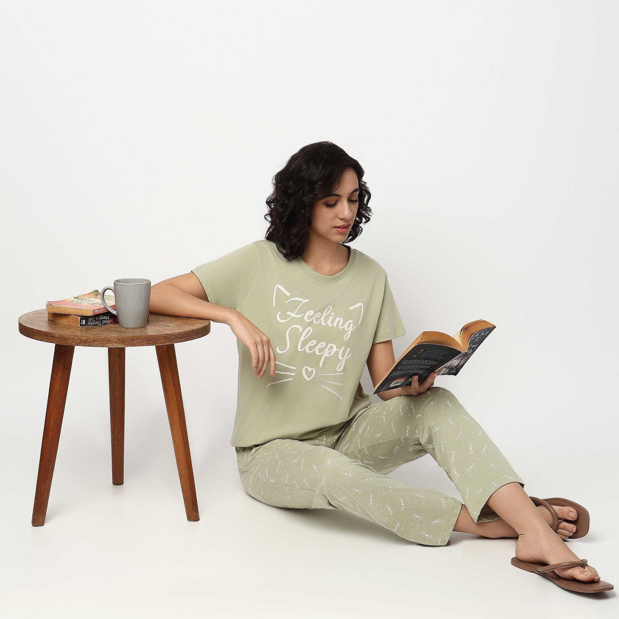 Buy Women Regular Fit Printed Short Sleeve Sleepwear T-Shirt  - Style Union