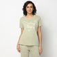 Buy Women Regular Fit Printed Short Sleeve Sleepwear T-Shirt  - Style Union