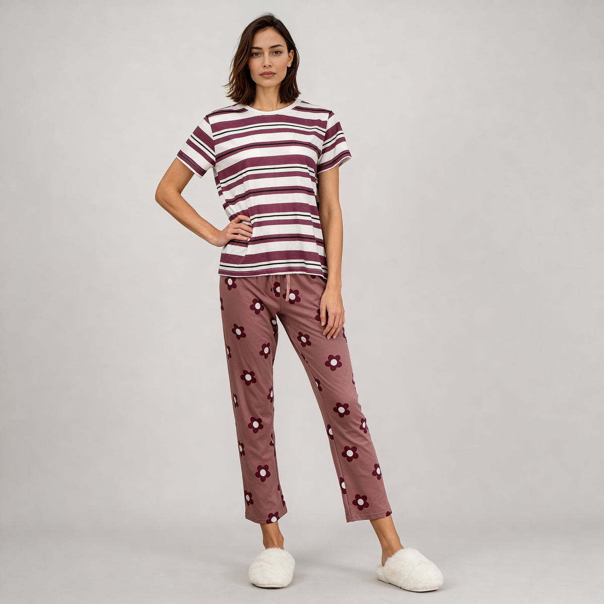 Cotton Striped Lounge T-Shirt