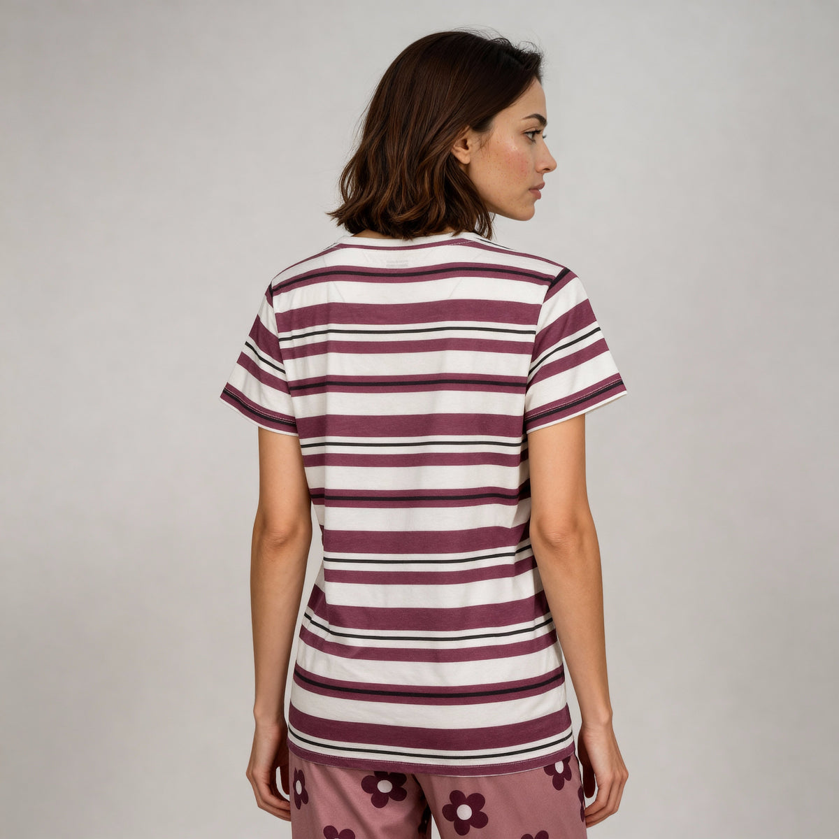 Cotton Striped Lounge T-Shirt