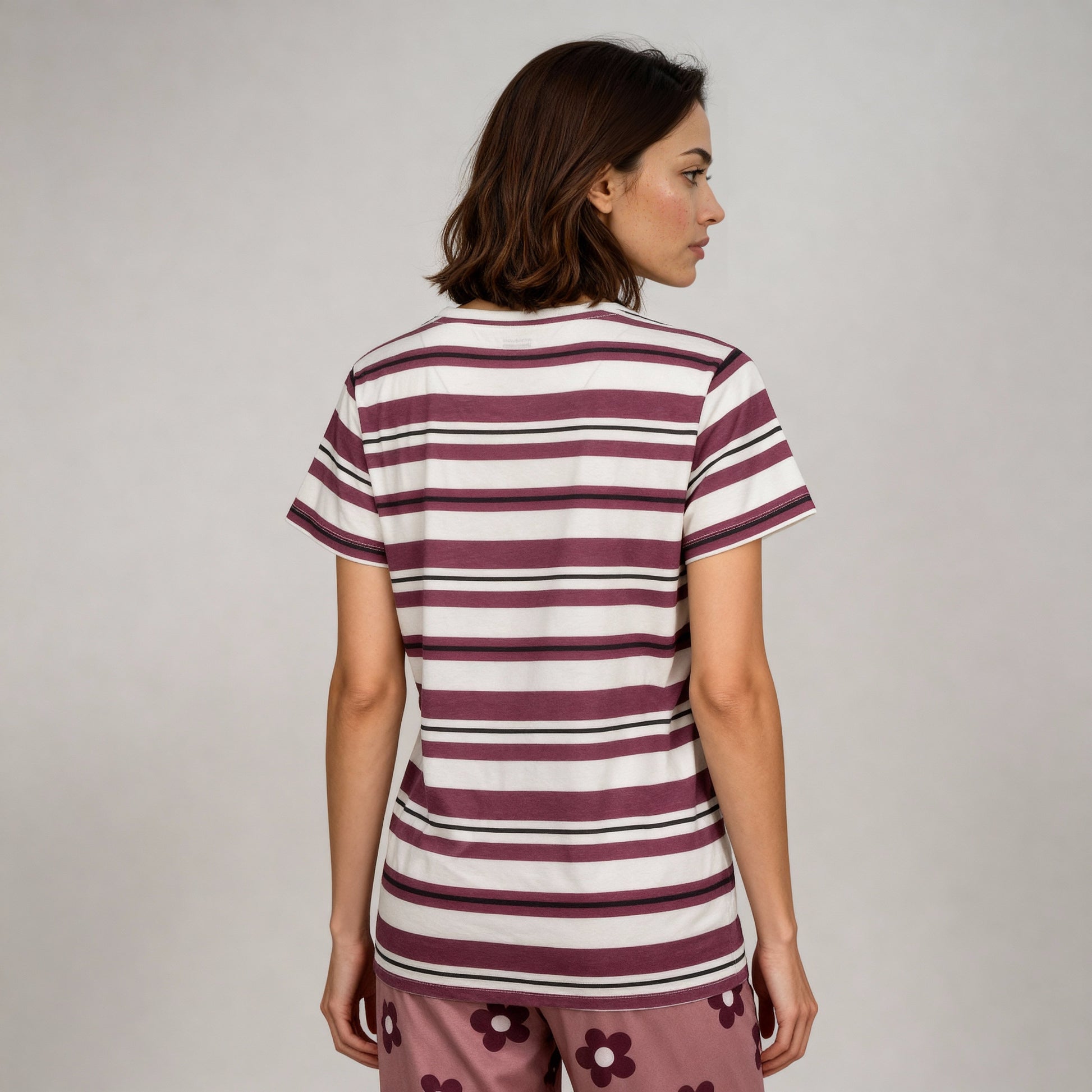 Cotton Striped Lounge T-Shirt