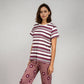 Cotton Striped Lounge T-Shirt