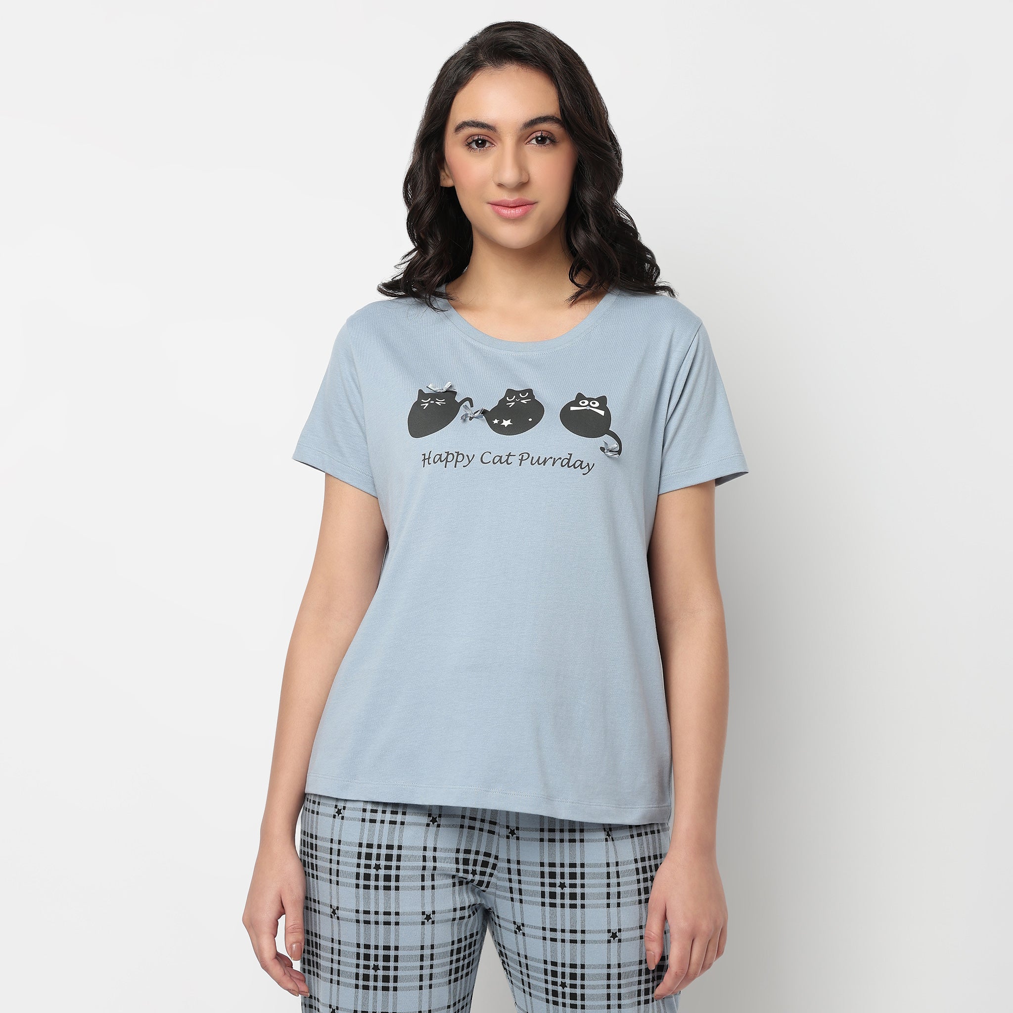 Knitted Printed Lounge T-Shirt