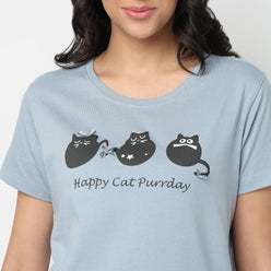 Knitted Printed Lounge T-Shirt