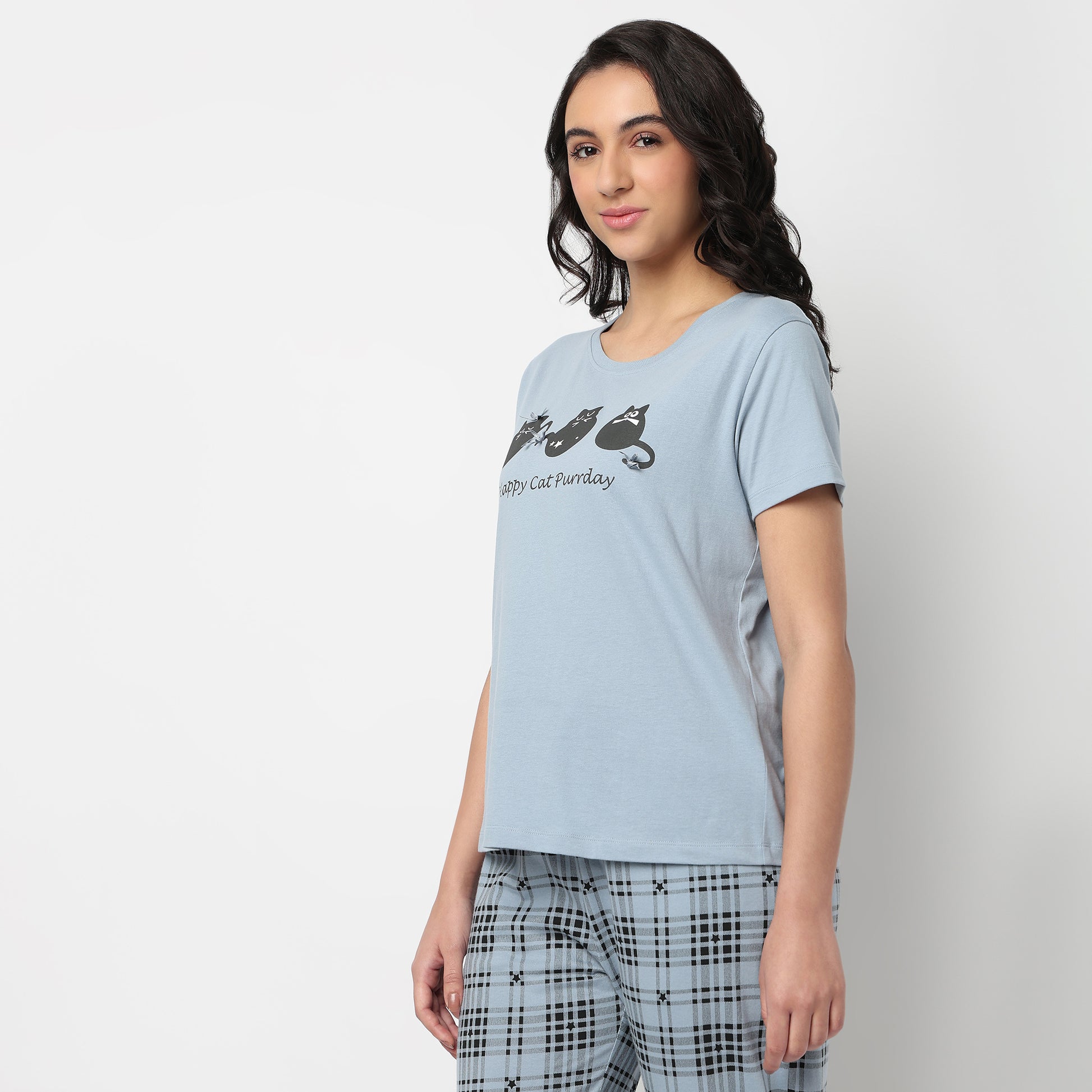 Knitted Printed Lounge T-Shirt