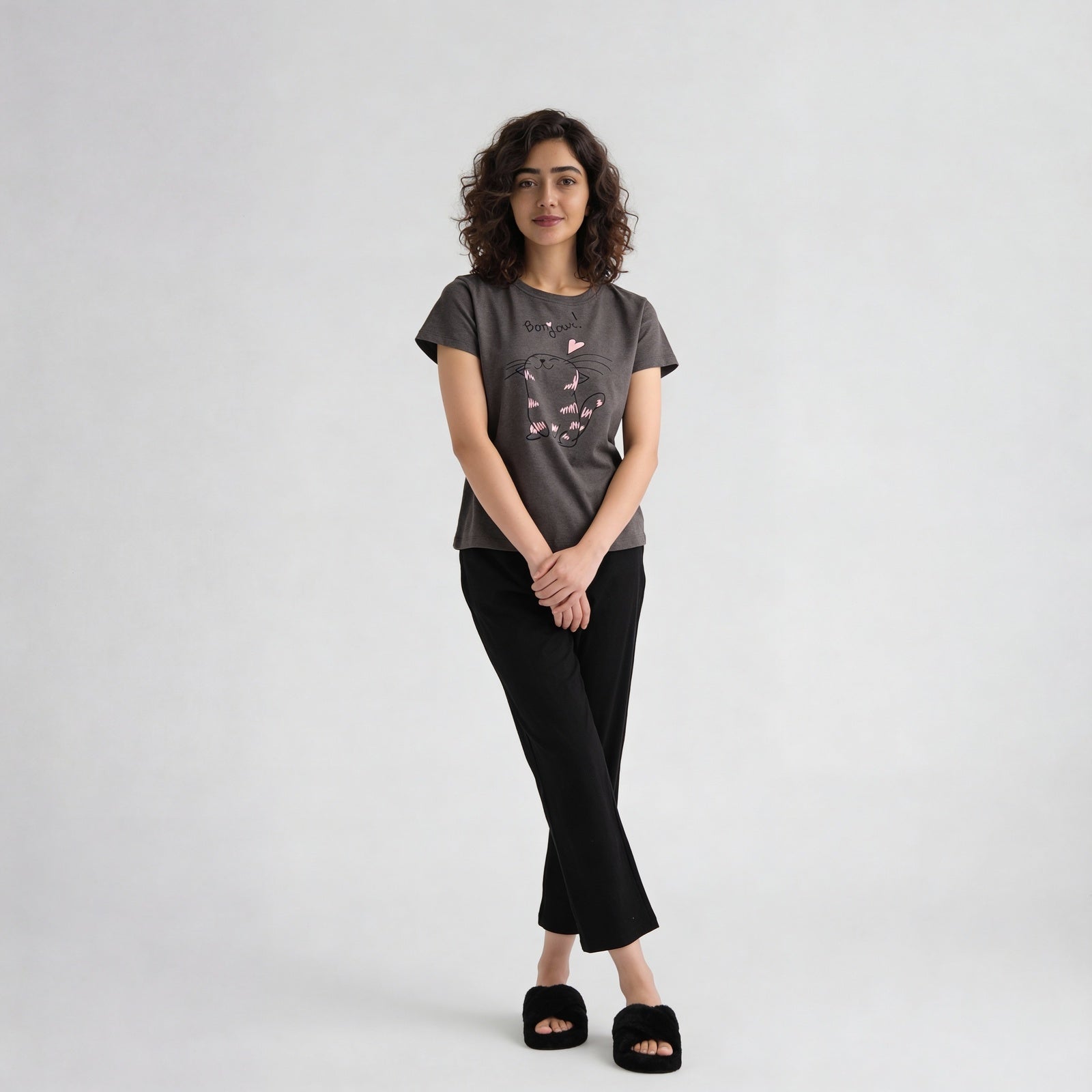 Cotton Printed Short Sleeve Sleepwear T-Shirt