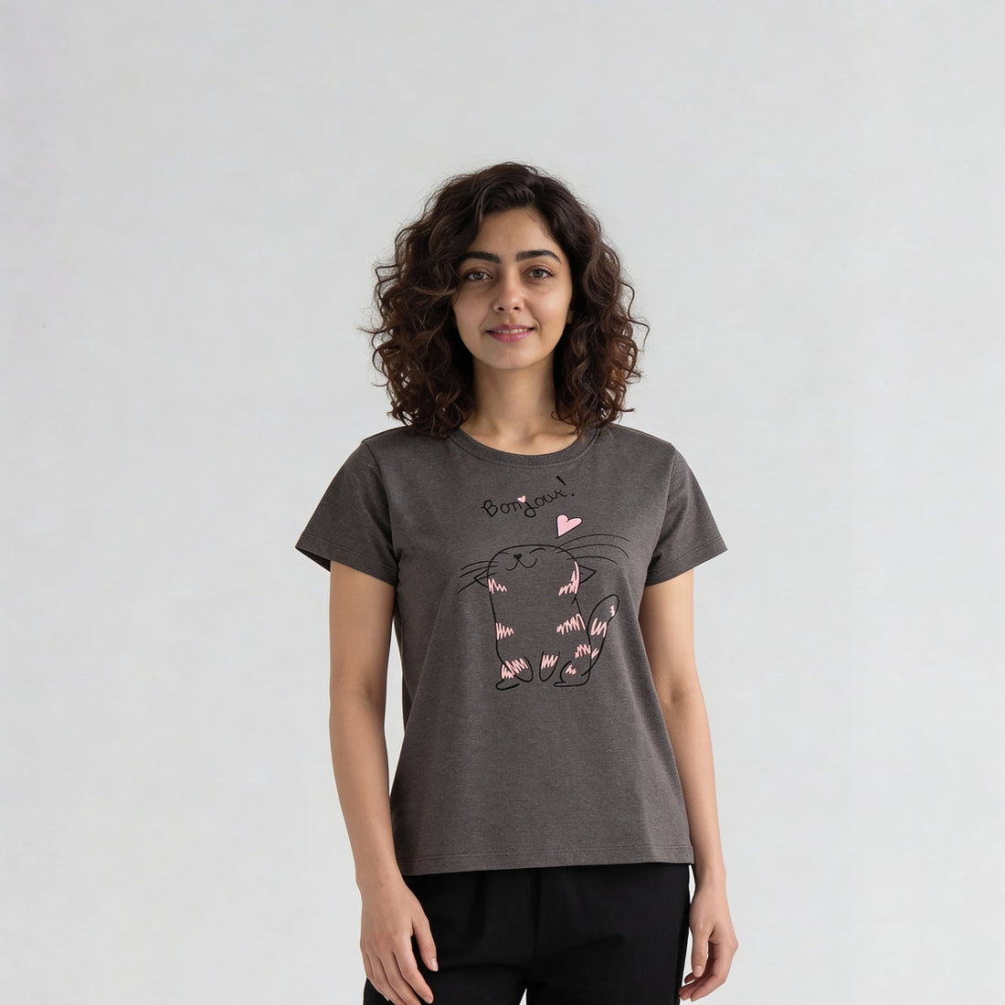 Cotton Printed Short Sleeve Sleepwear T-Shirt