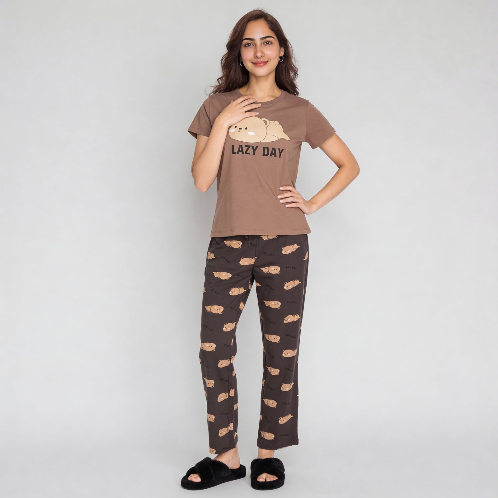 Cotton Printed Short Sleeve Sleepwear T-Shirt