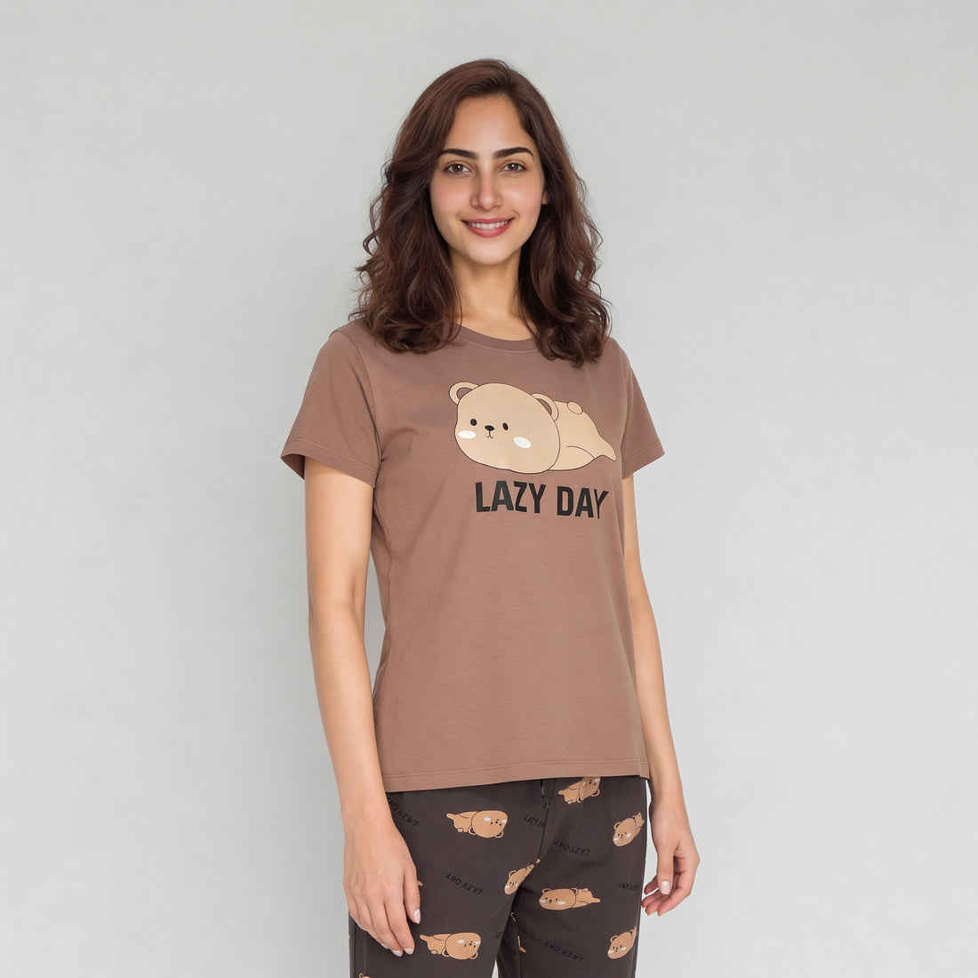 Cotton Printed Short Sleeve Sleepwear T-Shirt