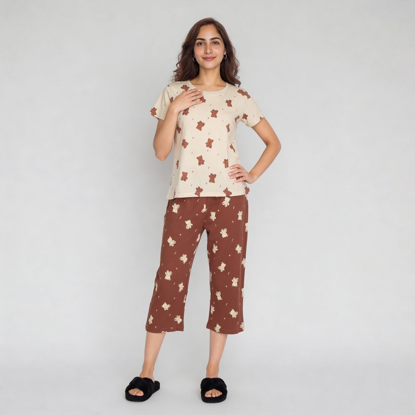 Cotton Printed Short Sleeve Sleepwear T-Shirt