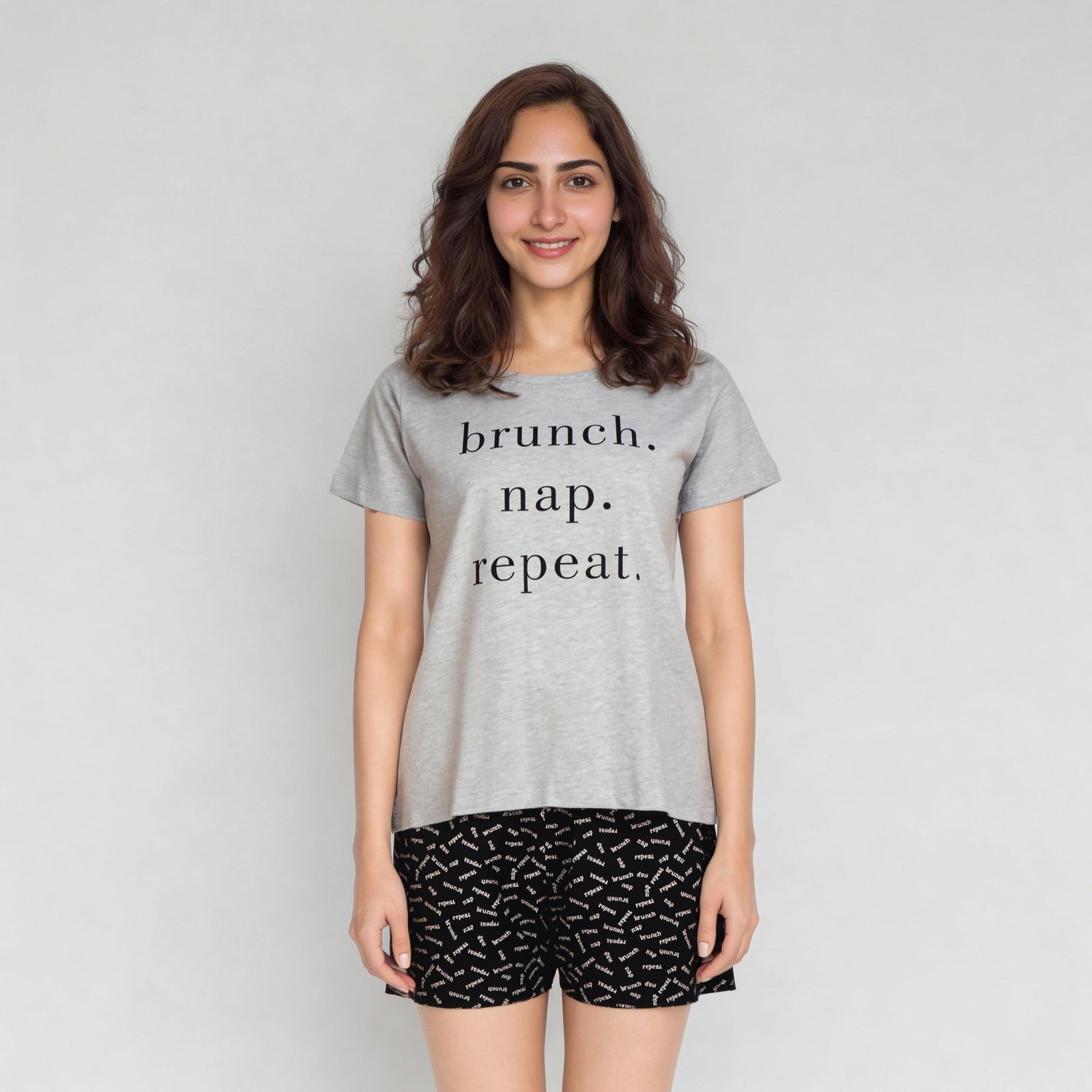 Cotton Printed Short Sleeve Sleepwear T-Shirt