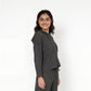 Ribbed Hooded Sweatshirt