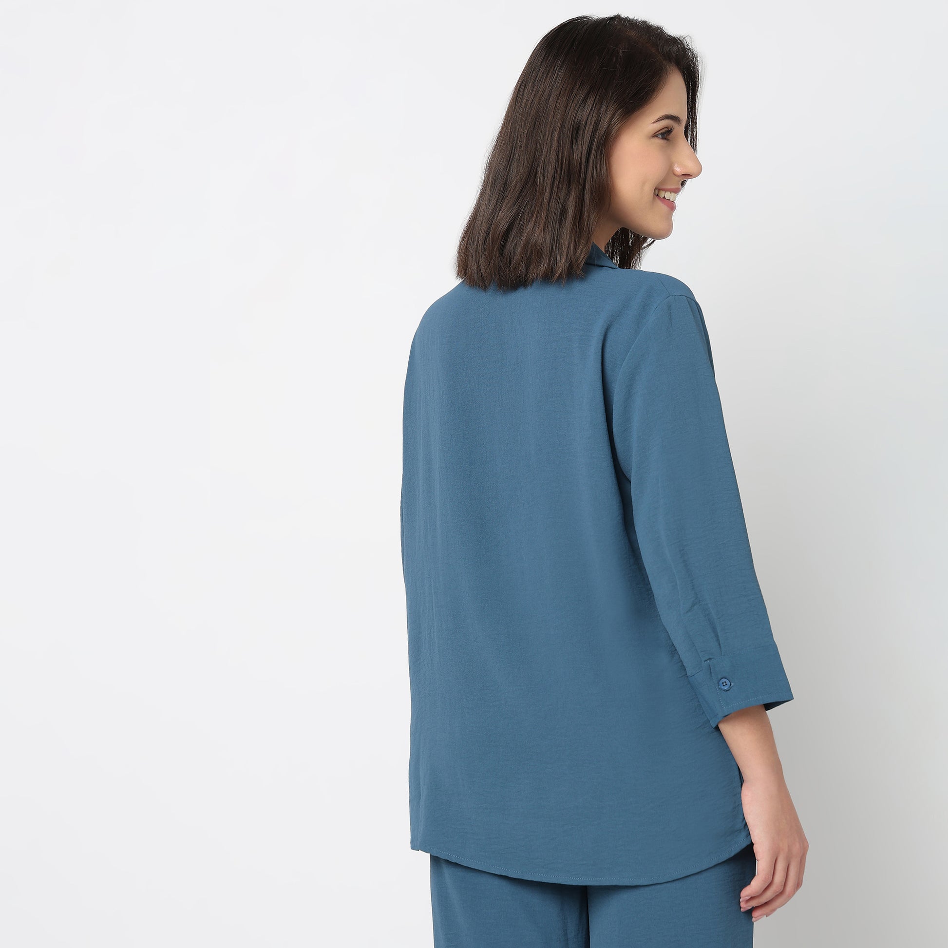 Solid Straight Lounge Shirt