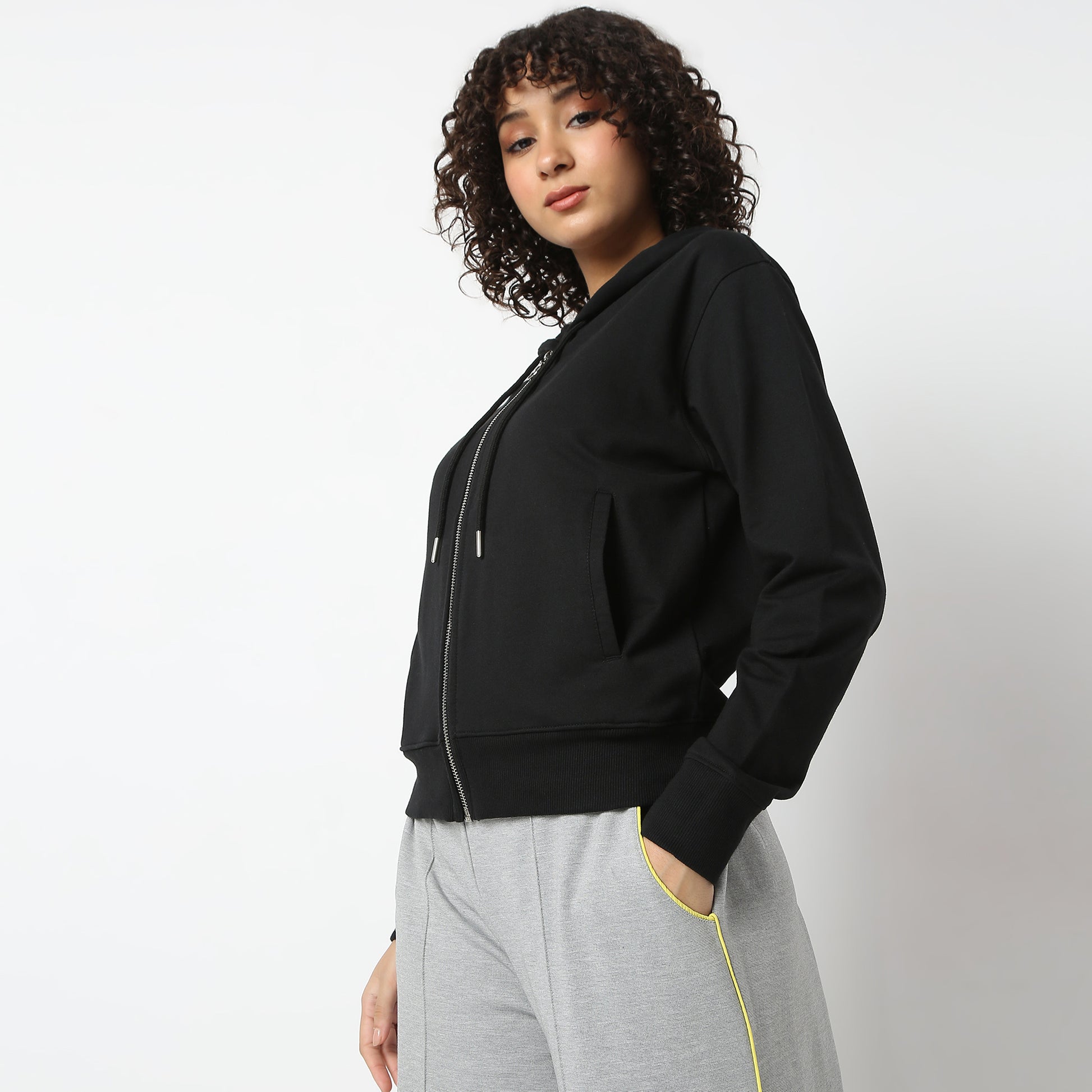 Regular Fit Solid Sweatshirt