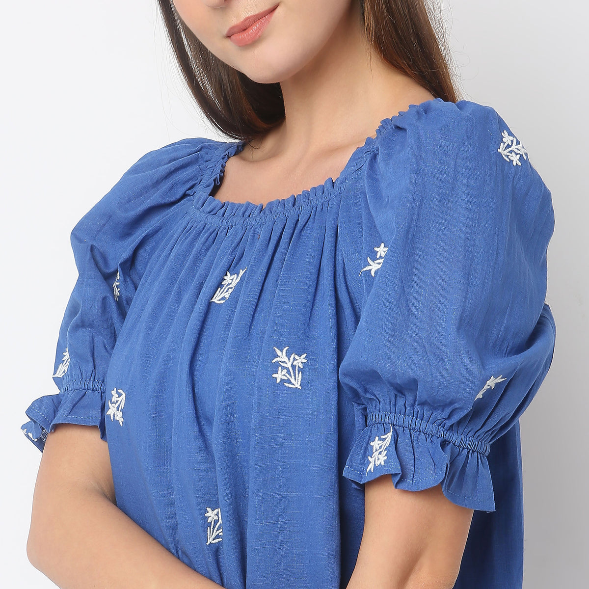 Regular Fit Embroidered Top