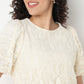 Lace Polyester Puff Sleeve Top