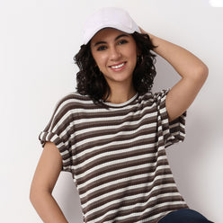 Woven Solid Round Neck Top