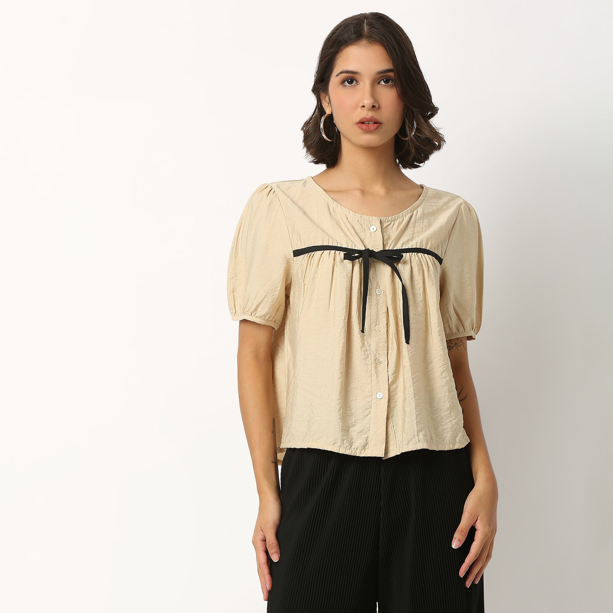 Viscose Nylon Woven Top