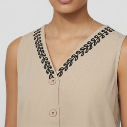 V-Neck Embroidered Top