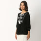 Embroidered Viscose V-Neck Top