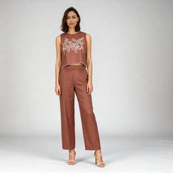 Sleeveless Embroidered Top