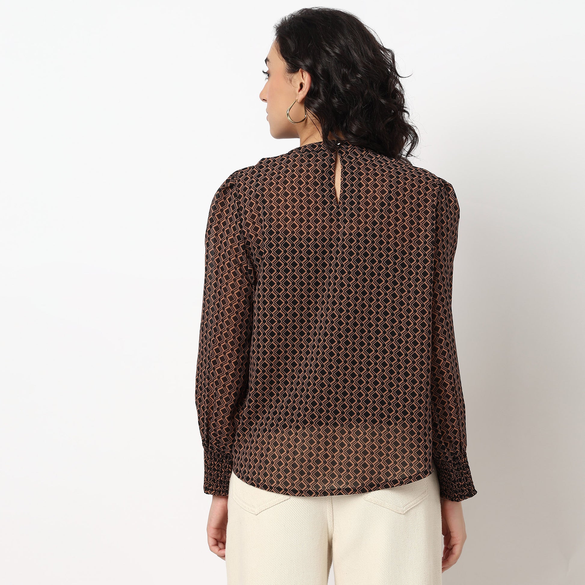 Buy Women Regular Fit Printed Full Sleeve Top  - Style Union