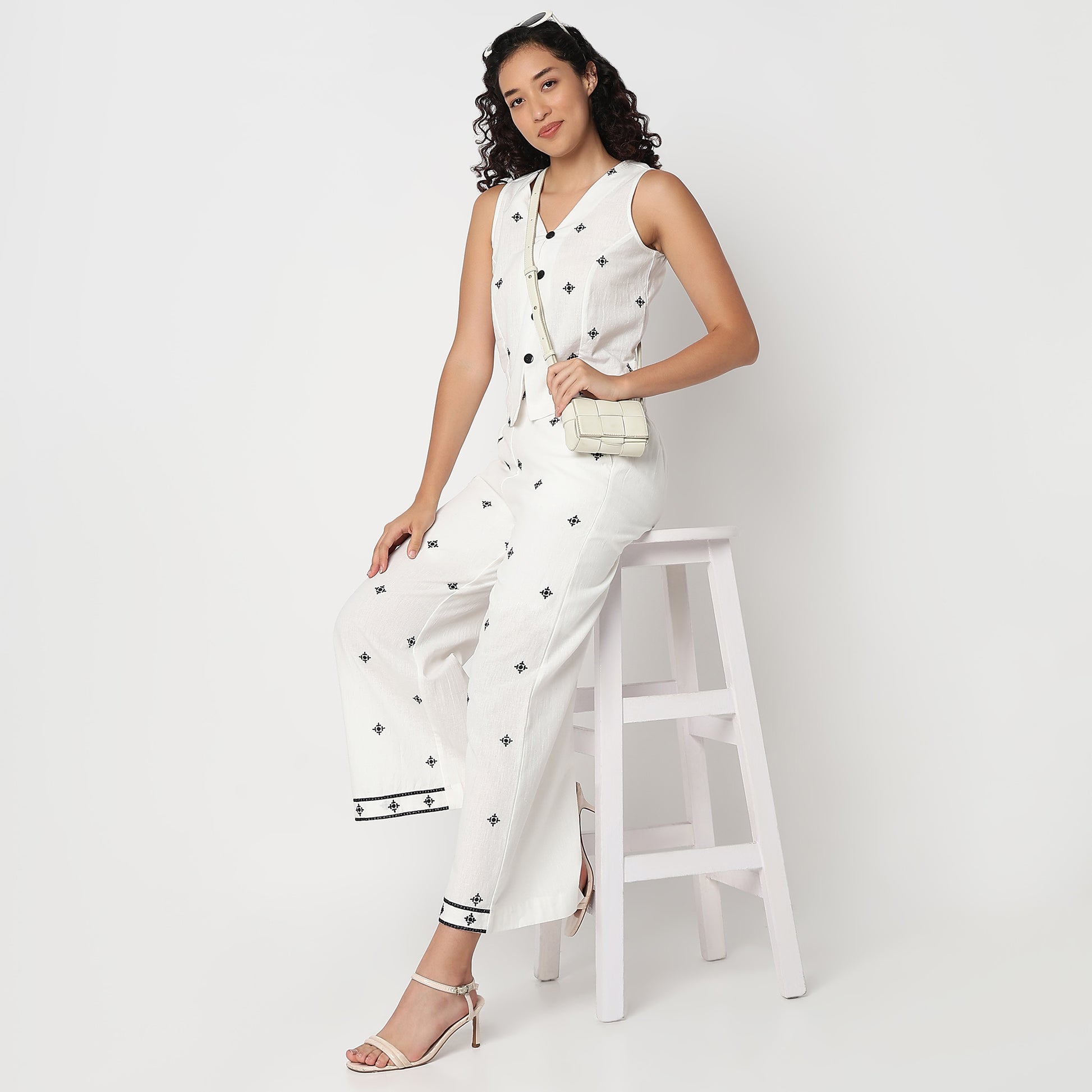 Embroidered Sleeveless Top