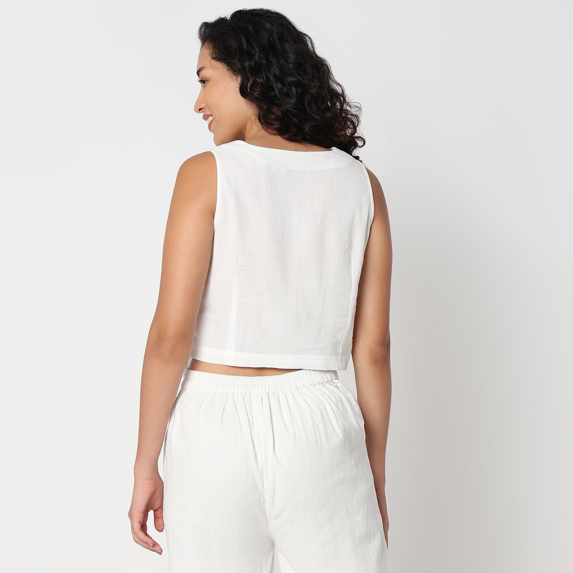 Embroidered Sleeveless Top