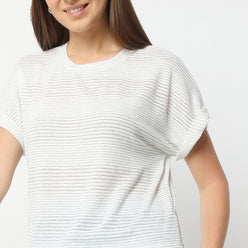 Regular Fit Solid Round Neck Regular Length Top