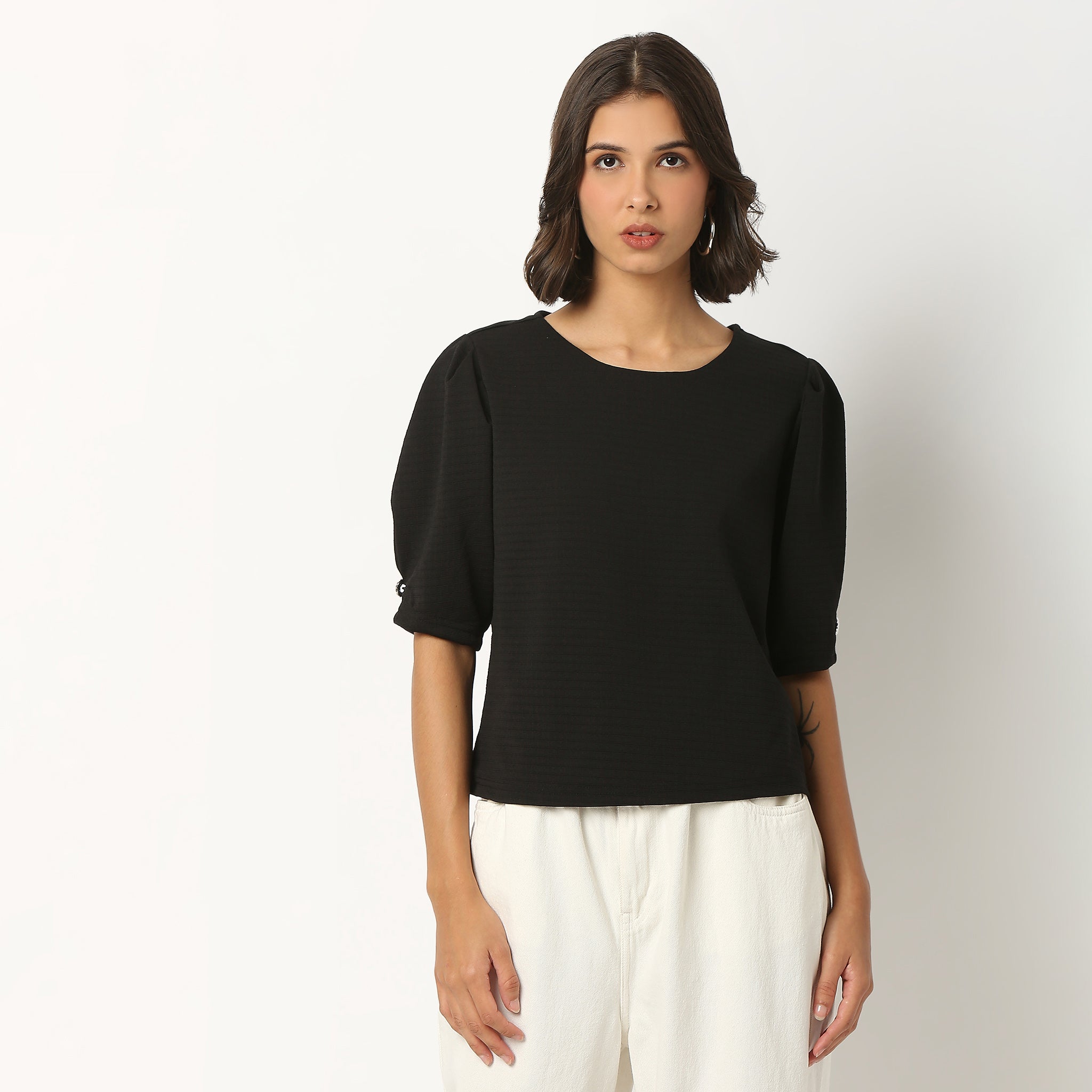 Polyester Spandex Woven Top