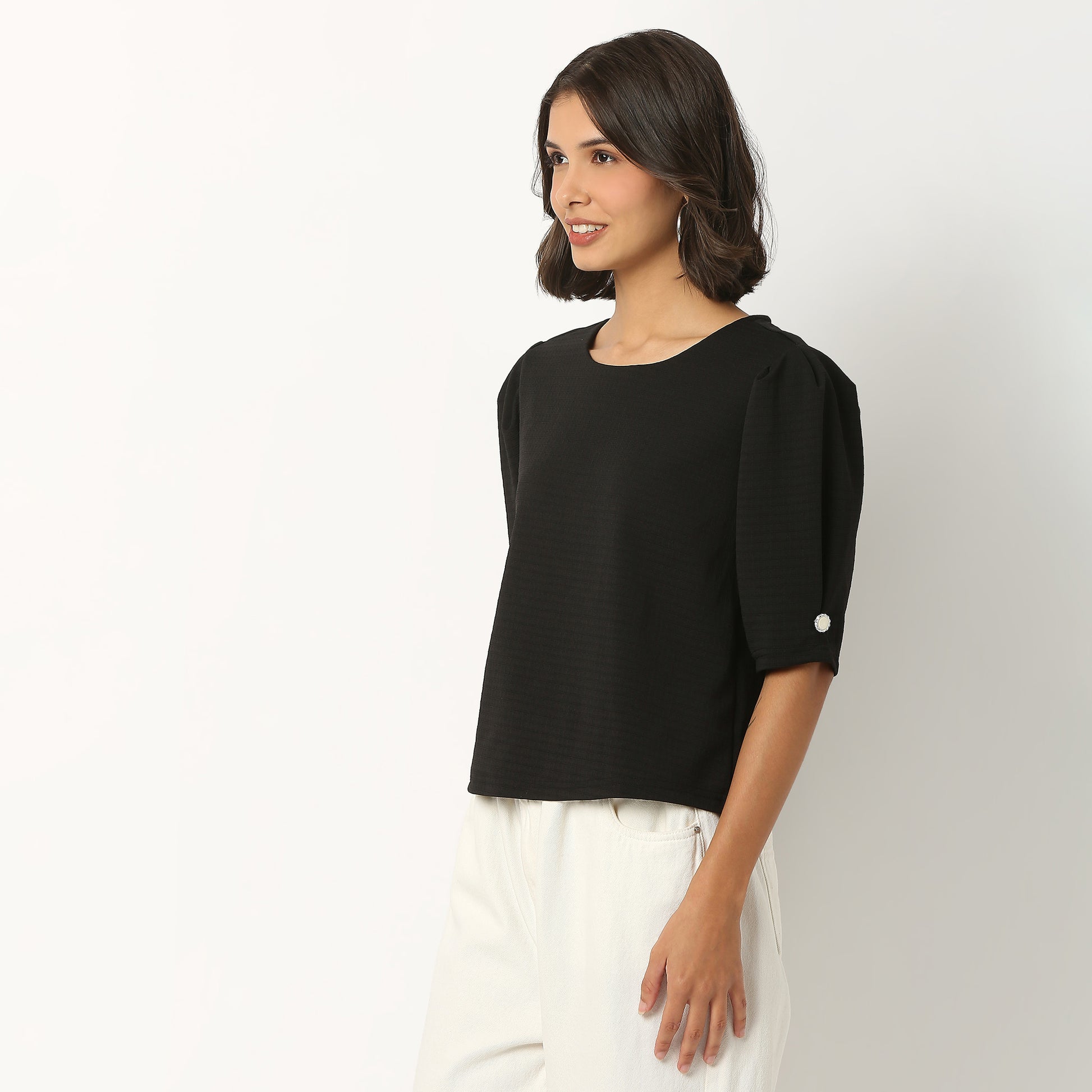 Polyester Spandex Woven Top