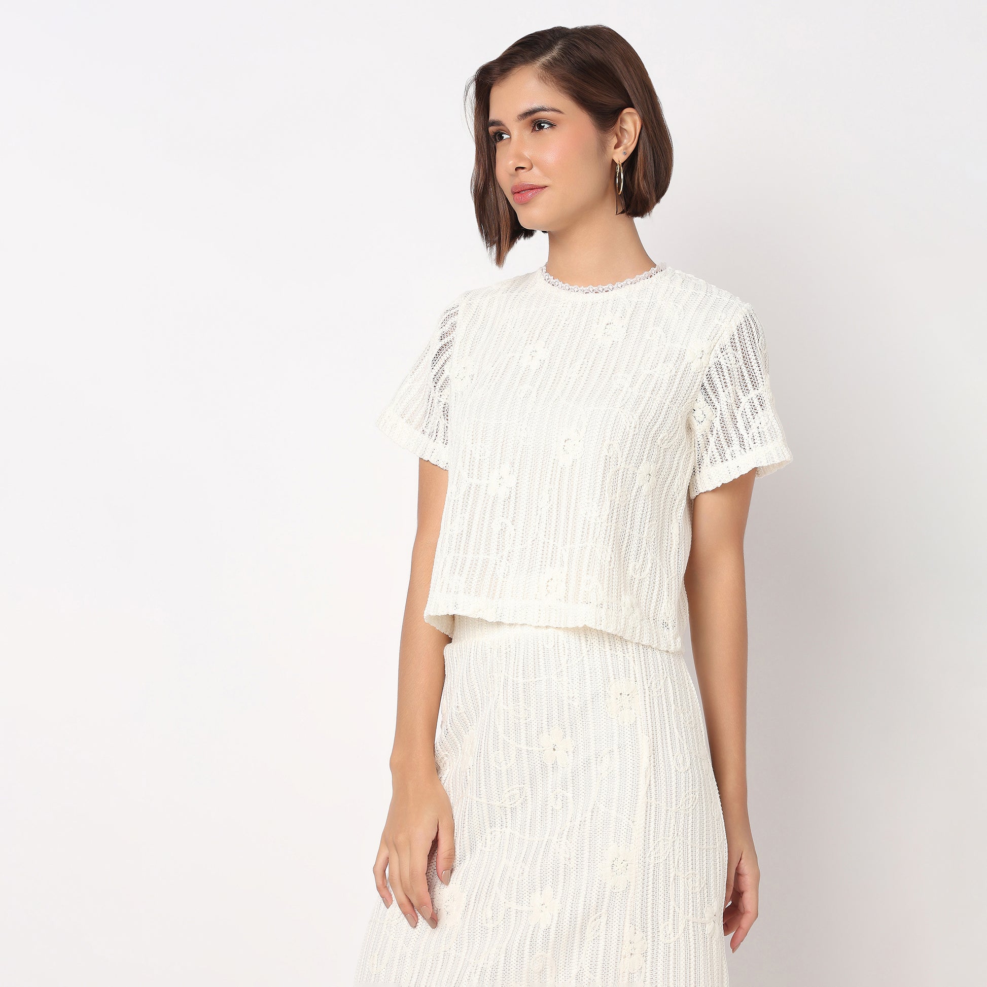 Short Sleeve Lace Top