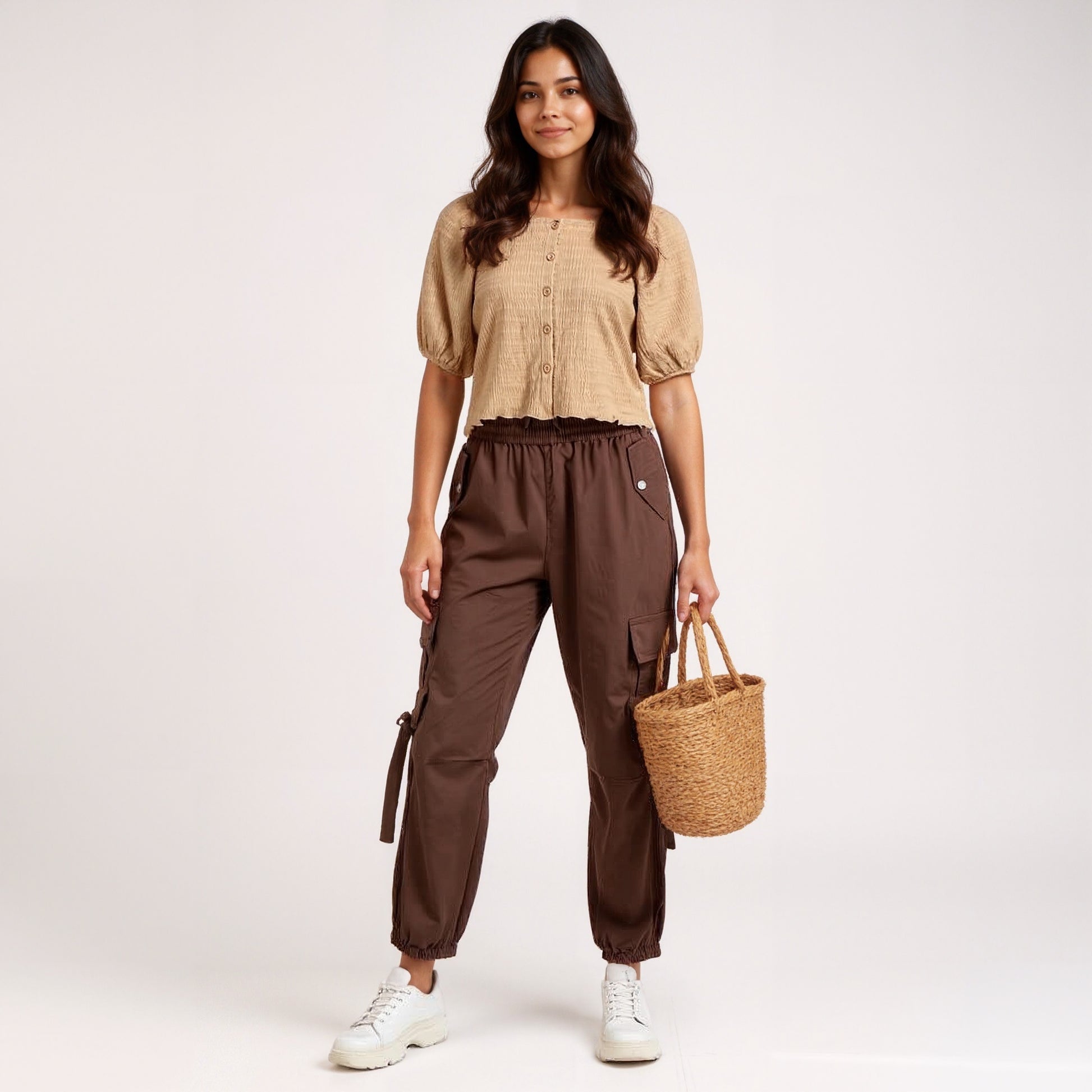 Buy Women Slim Fit Structured Puff Sleeve Top  - Style Union