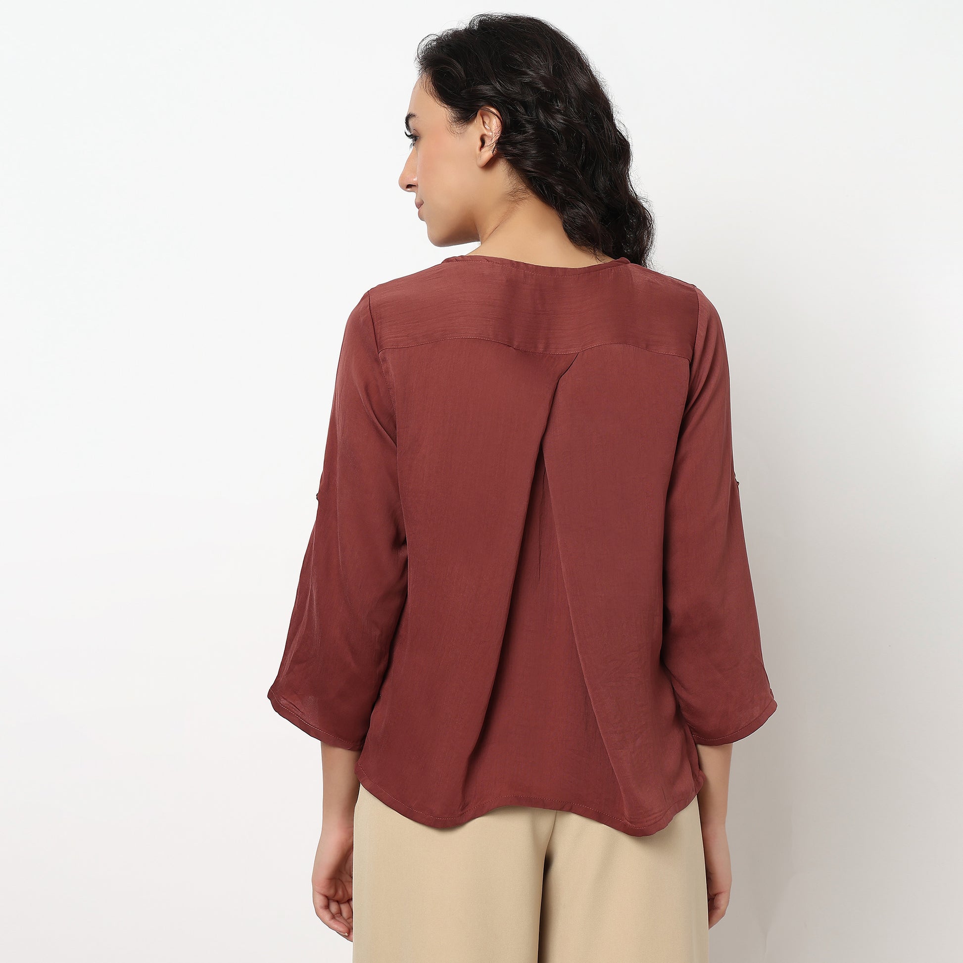 Buy Women Regular Fit Solid Full Sleeve Top  - Style Union