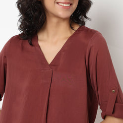 Buy Women Regular Fit Solid Full Sleeve Top  - Style Union