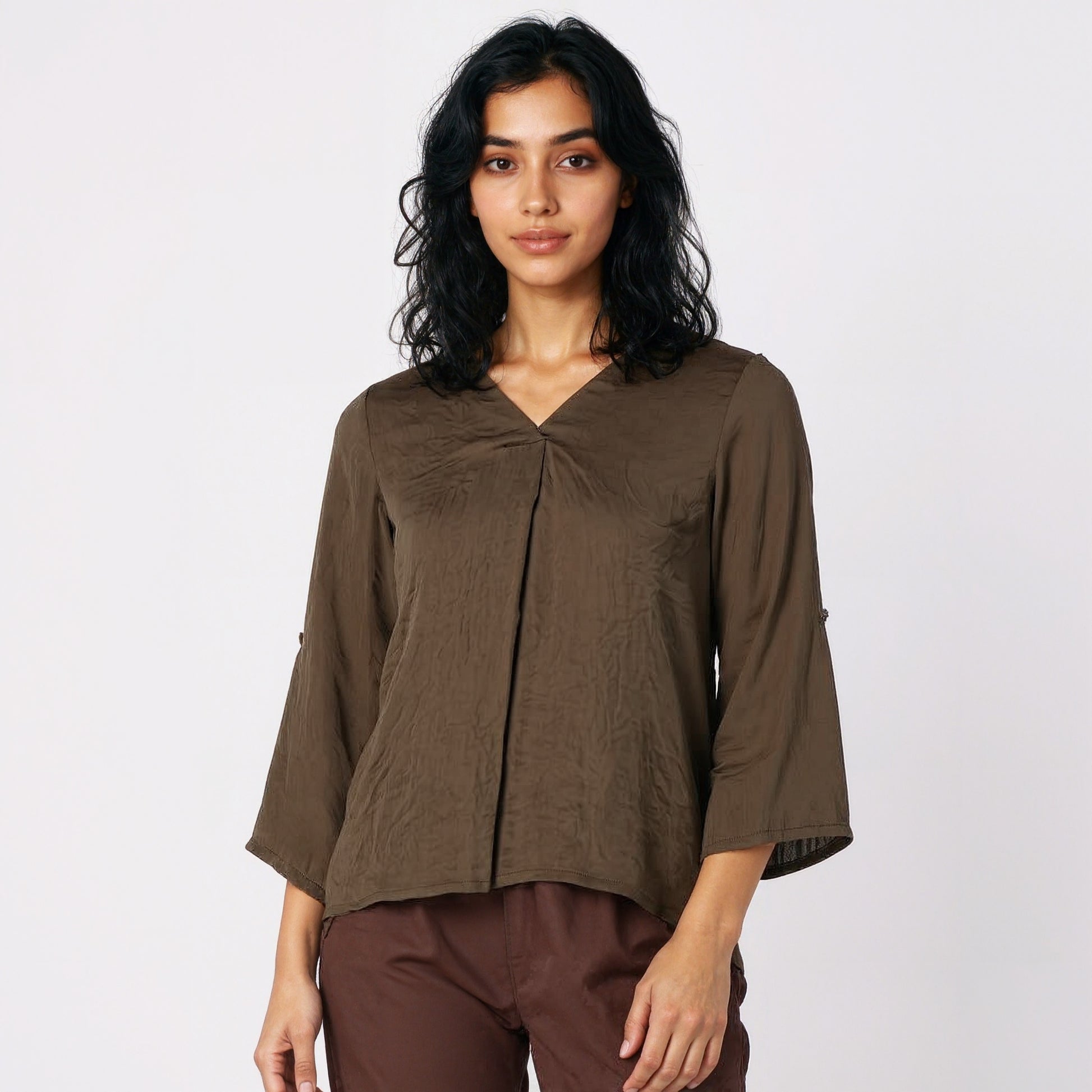Buy Women Regular Fit Solid Full Sleeve Top  - Style Union