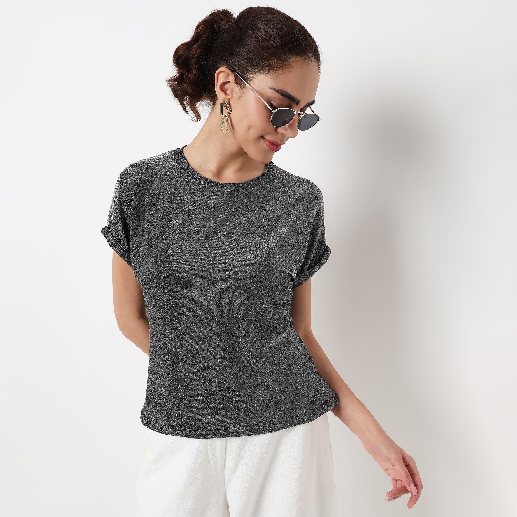 Structured Round Neck Top