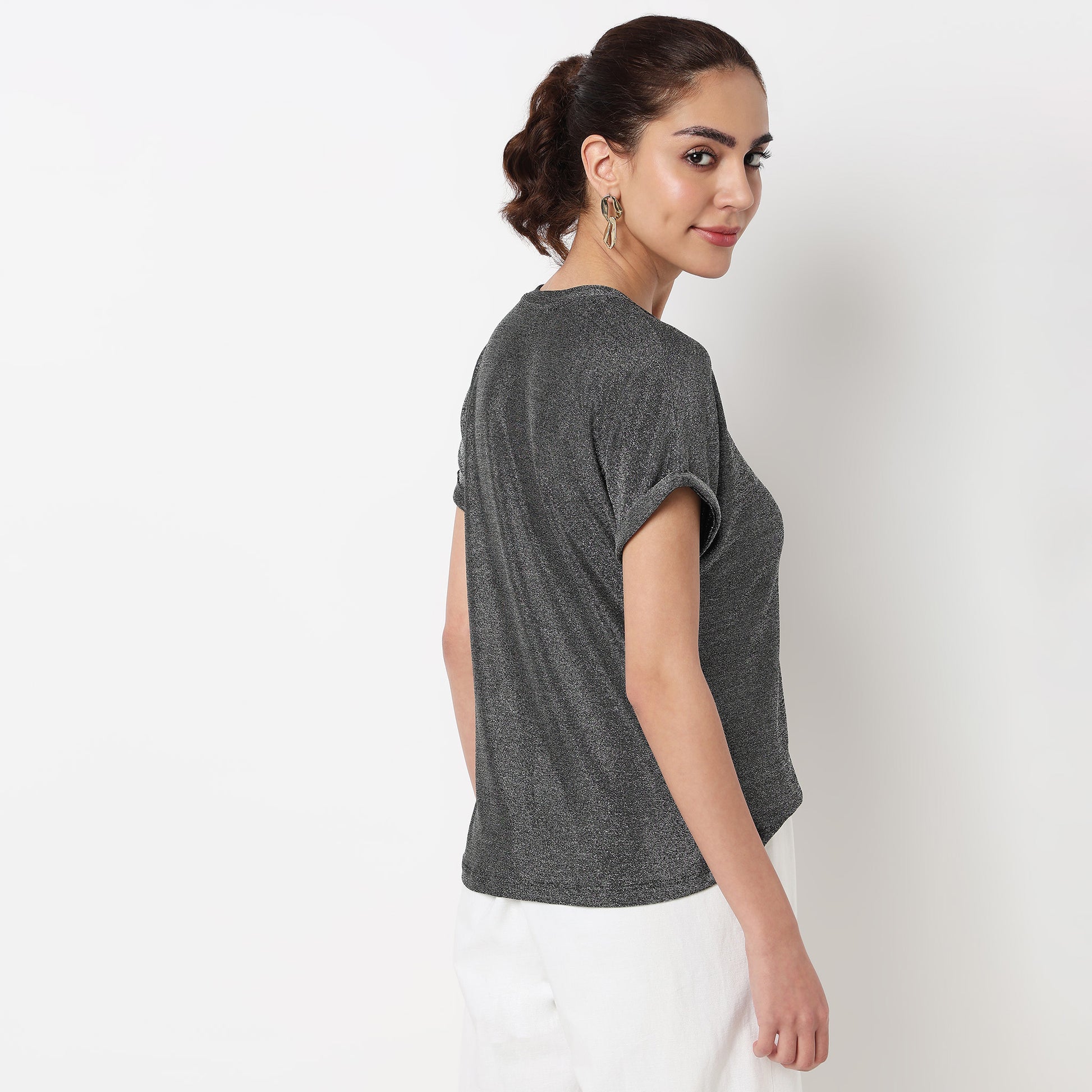 Structured Round Neck Top