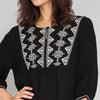Viscose Embroidered Three-Fourth Sleeve Top