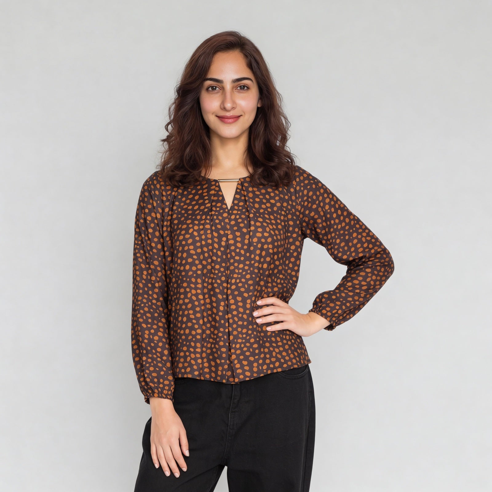 Polyester Printed Full Sleeve Top