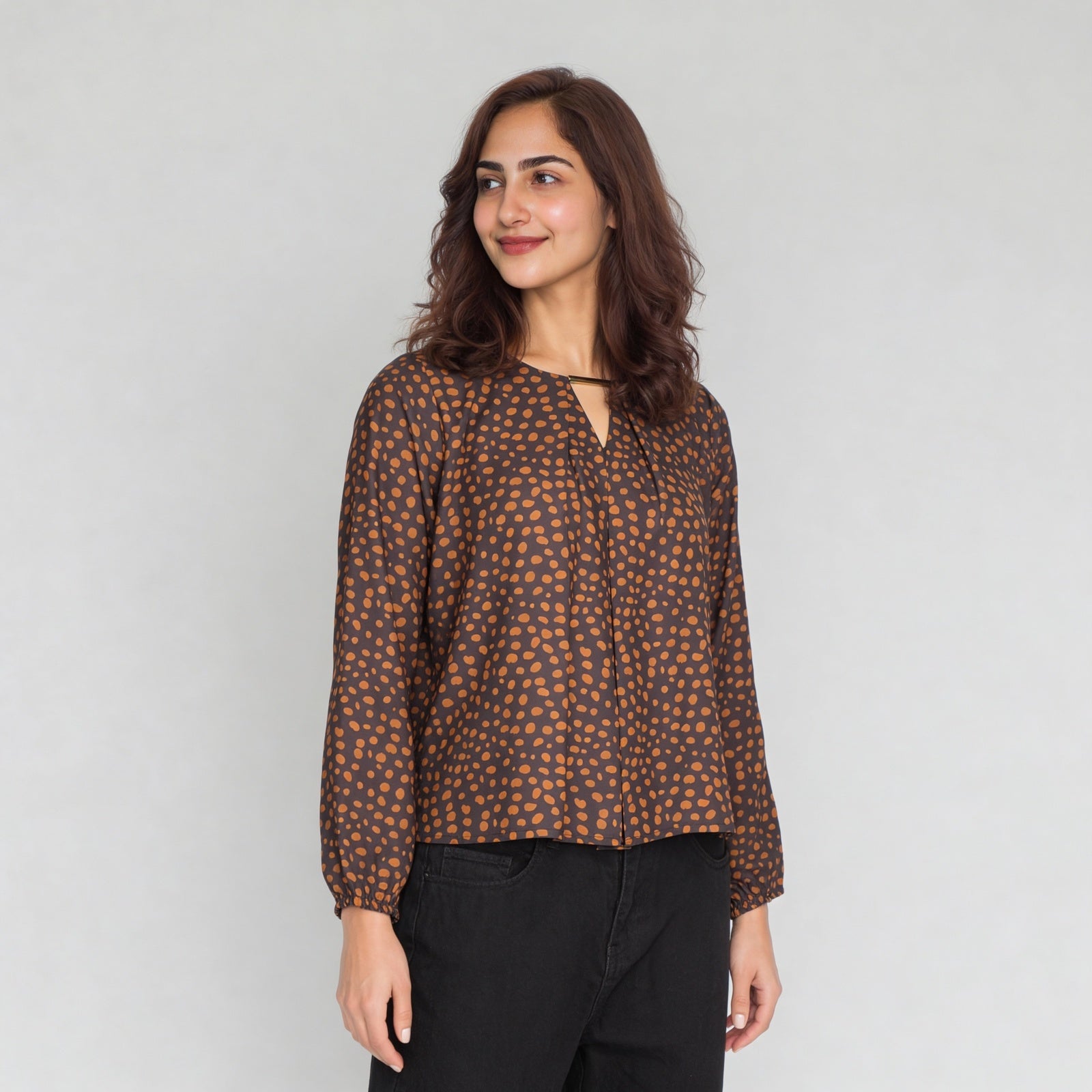 Polyester Printed Full Sleeve Top