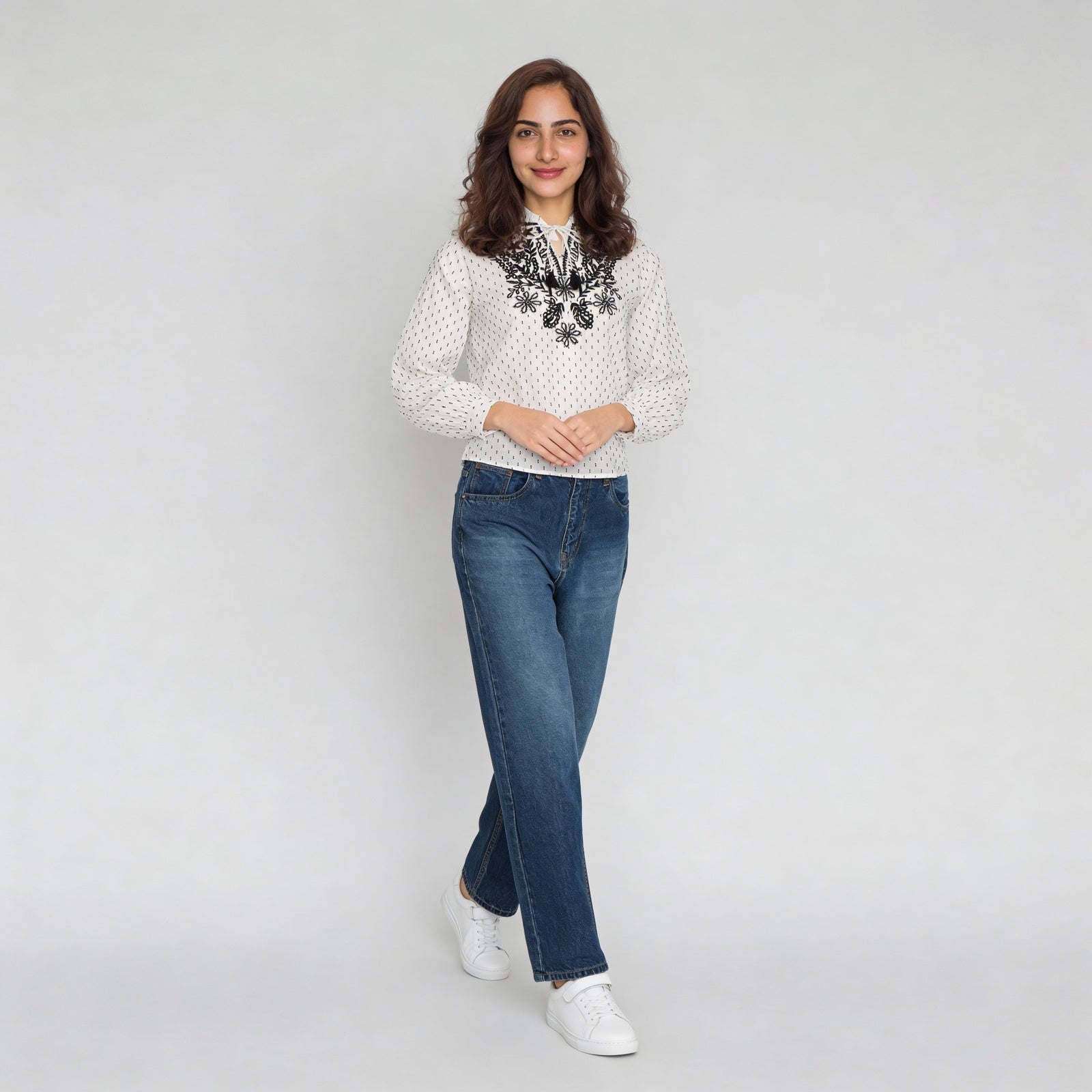 Embroidered Woven Top