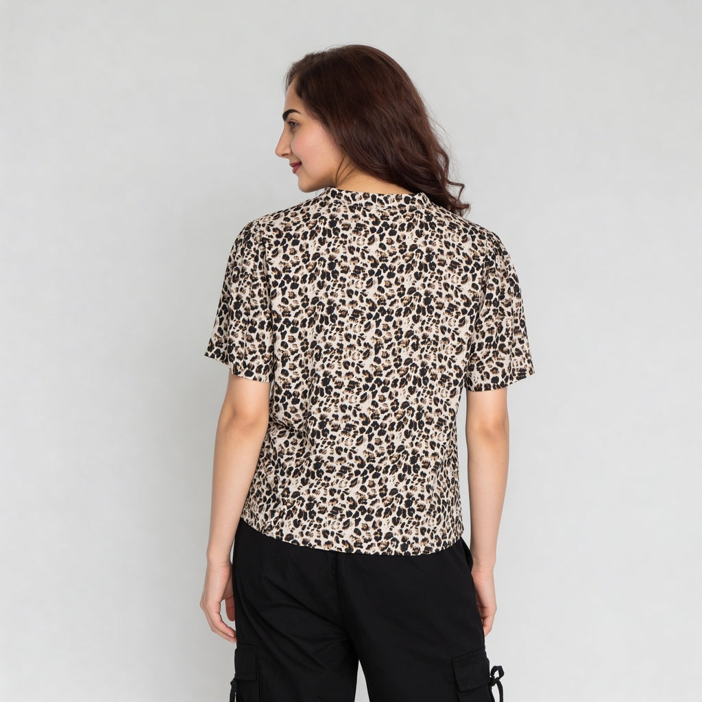 Printed V-Neck Top