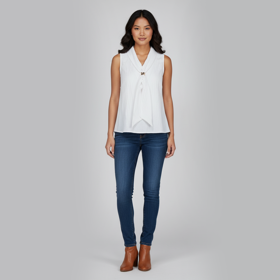 Woven Solid Sleeveless Top