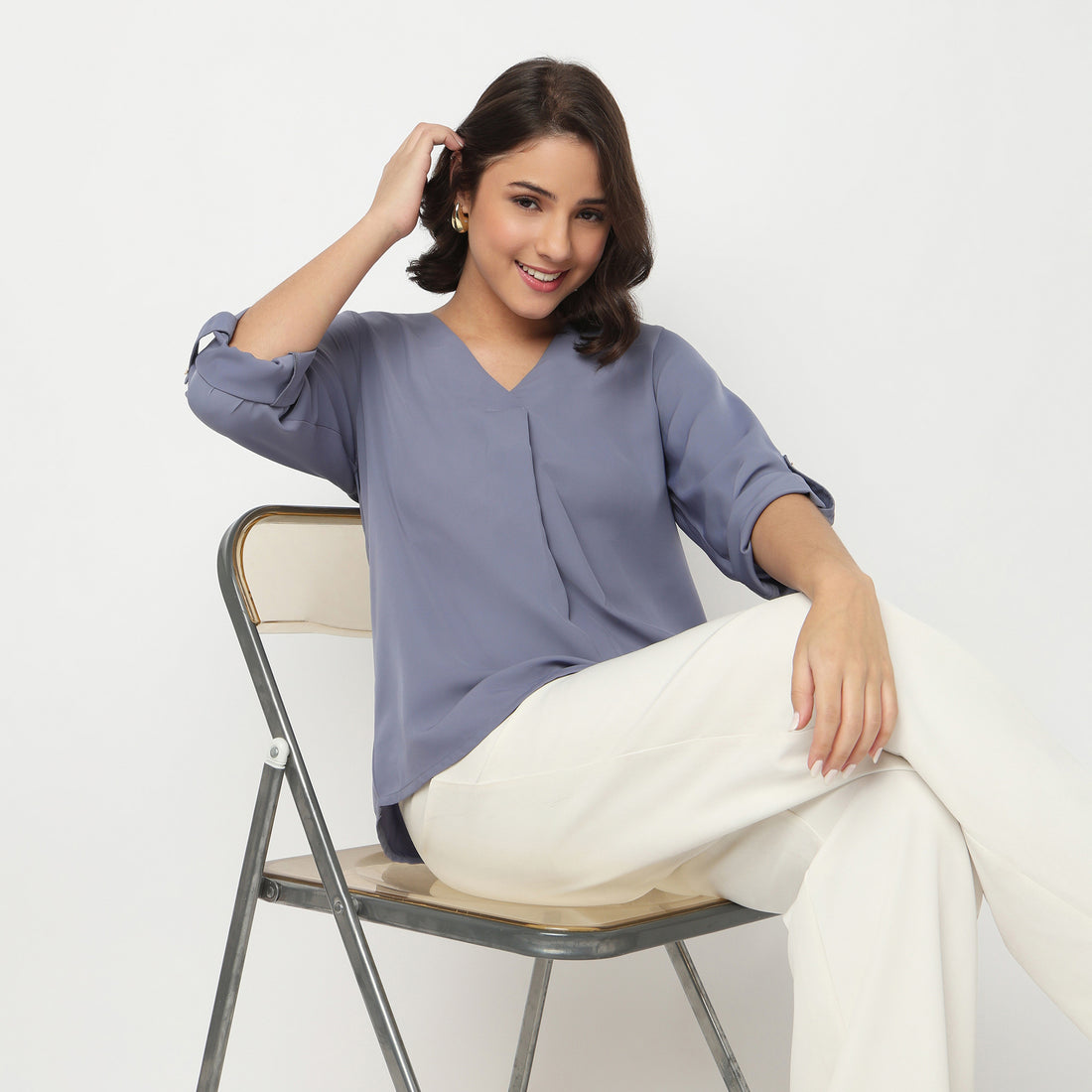 V-Neck Solid Top
