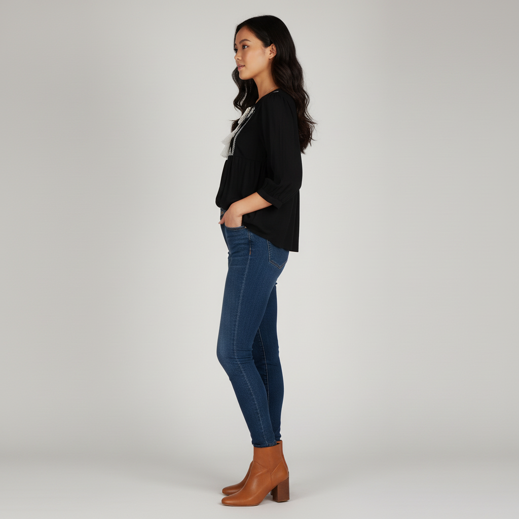 Woven Embroidered Top