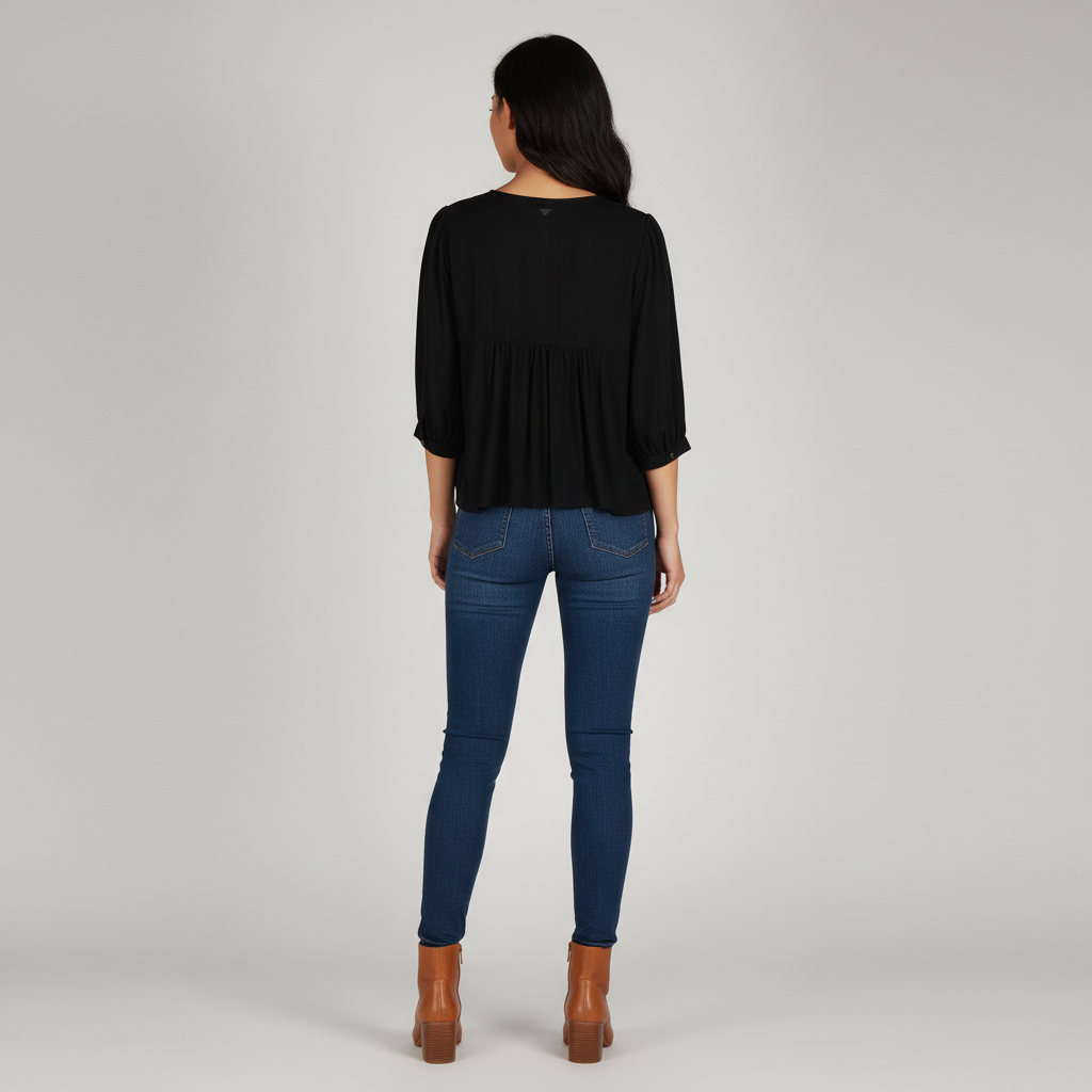 Woven Embroidered Top