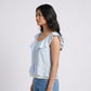 Solid Ruffel Neck Top
