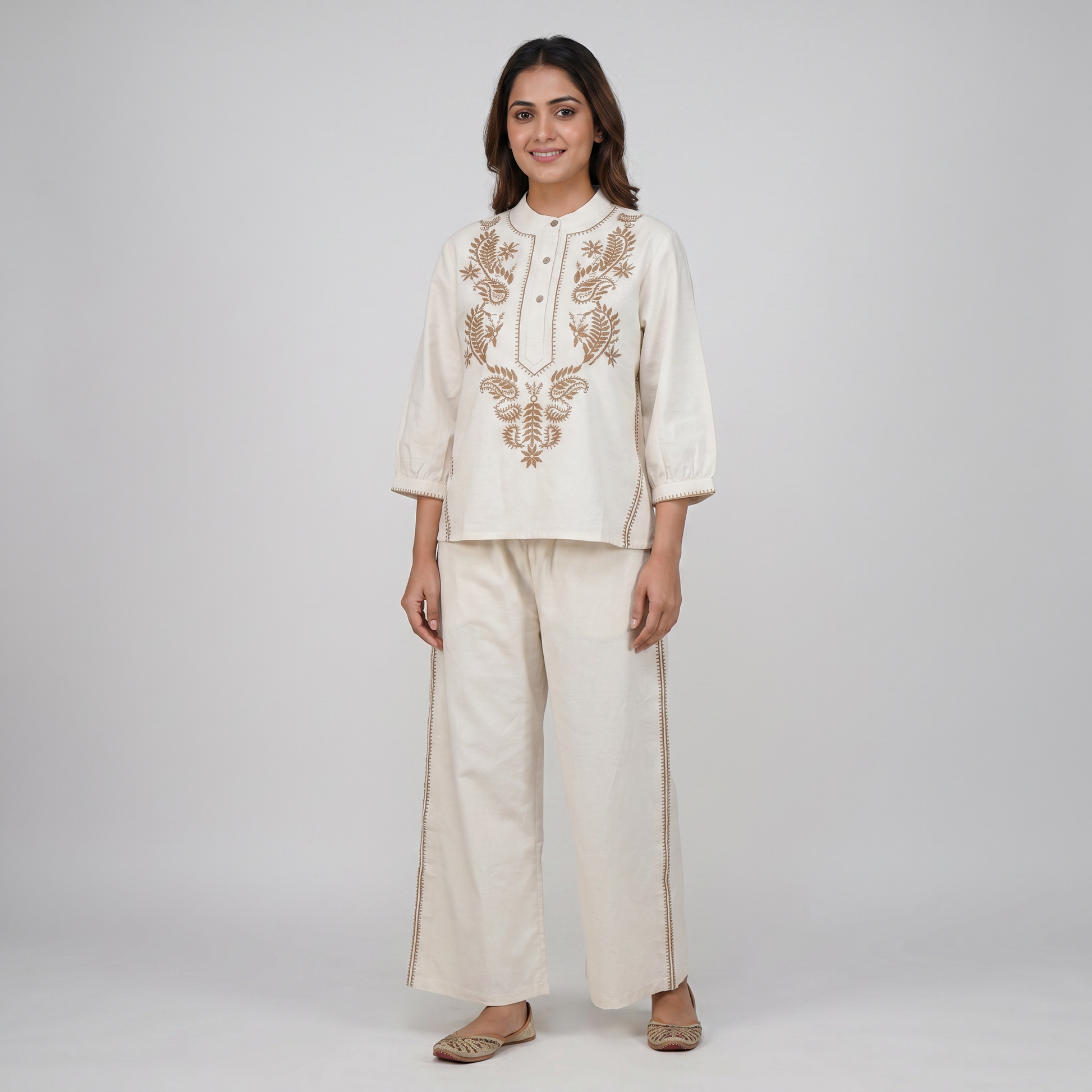 Regular Fit Embroidered Top