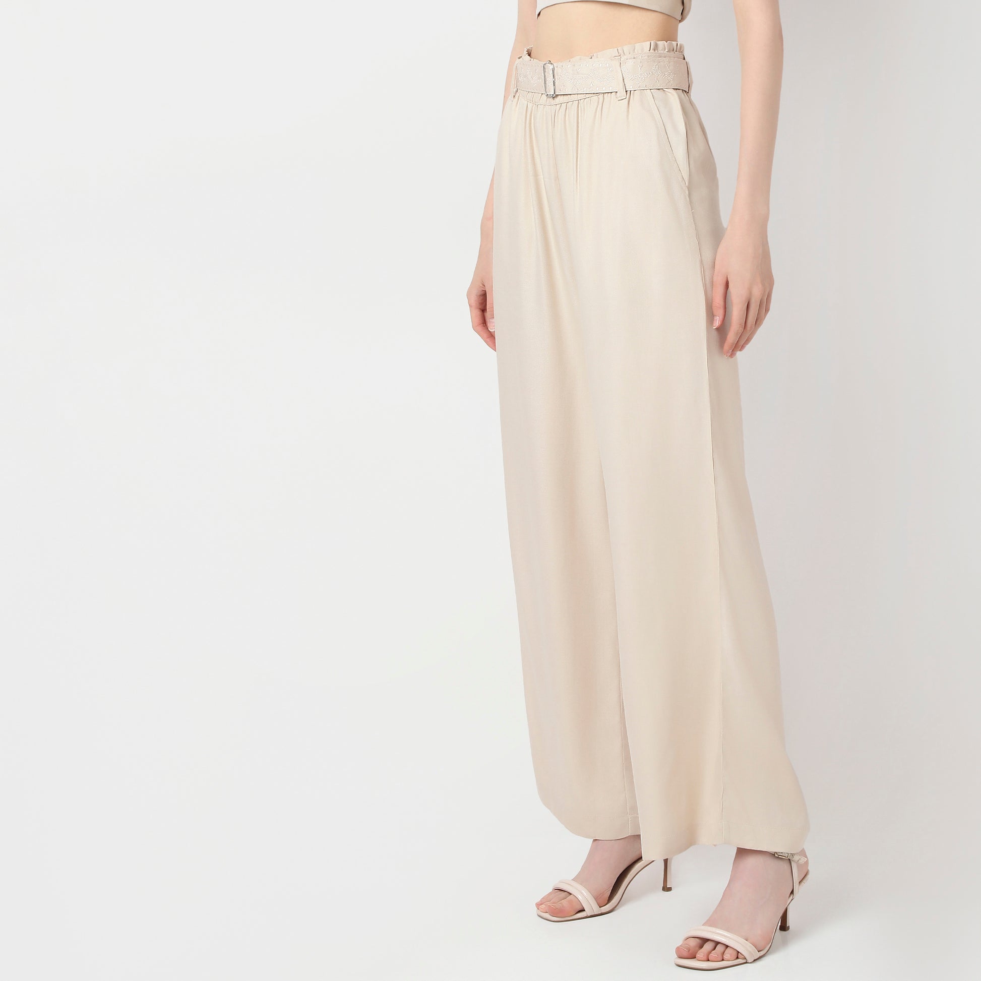 Solid Mid Rise Trousers